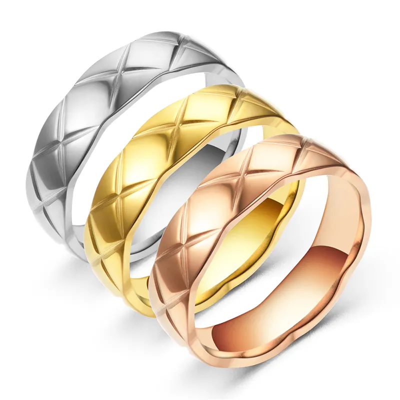 फैशनेबल सोने के लिए स्टेनलेस स्टील के छल्ले पुरुषों महिलाओं के युगल अंगूठी वादा आभूषण