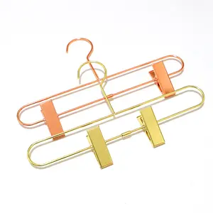 Nordic Style Roségold Metall Eisen Hosen Kleiderbügel Rack Hosen Rock Kleidung Clip Stand Kleiderbügel