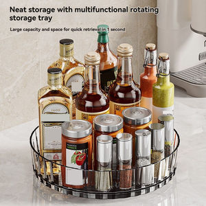 Almacenamiento transparente para encimera de cocina, organizadores de maquillaje cosmético para despensa, bandeja giratoria para especias y condimentos de cocina - Product Image 3