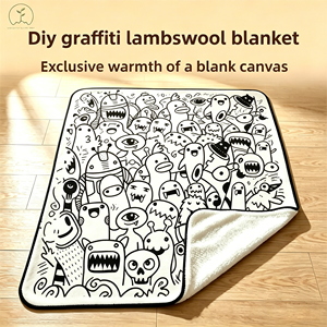 Manta para Colorear DIY con Diseño de Monstruo <span class=keywords><strong>Alienígena</strong></span> - Poliéster de 2 Capas, Suave y Esponjosa, con Diseño de Calavera, Ojo, Tentáculo y Diente, OEM ODM 1000PCS - Product Image 2