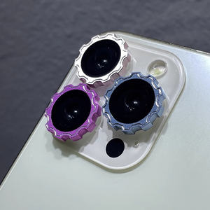 Bouchon à vis caméra lentille <span class=keywords><strong>Film</strong></span> verre sur iPhone 16 15 14 13 12 11 Pro Max Plus Mini anneau en métal caméra protecteur pour dos Capa - Product Image 5
