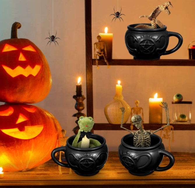Tazza da Caffè Halloween da 14oz, Tazza Novità Strega di Halloween, Tazza da Caffè Infuso di Streghe di Nightmare Before Christmas