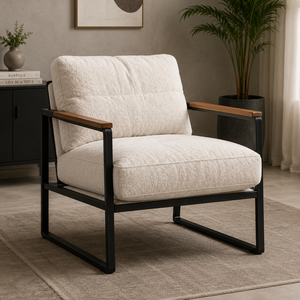 Fauteuil de détente Sherpa de luxe léger pour salon, canapé individuel confortable, chaise longue, mobilier moderne pour la maison - Product Image 1