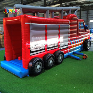 इनडोर आउटडोर पार्टी किराये मनोरंजन इंफ्लेटेबल बाउंस हाउस फायर ट्रक बाउसी कैसल बाधा कोर्स के साथ बाउसी महल - Product Image 4