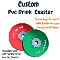 Sous-verre en PVC personnalisé en forme de disque de poids, tapis de tasse en silicone avec logo personnalisé pour la décoration de table de bar à domicile