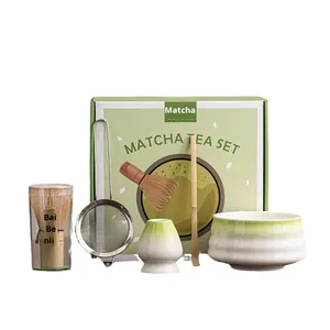 Ensemble de cinq bols à matcha en céramique de porcelaine écologique, style japonais moderne Eastern Rock, inspiré des outils à café et à thé, pour la maison - Product Image 5