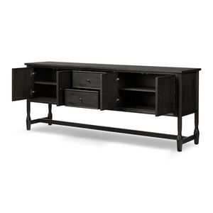 Credenza di Lusso Moderna in Legno Massello, Mobile Buffet Nero per Sala da Pranzo e Soggiorno, Arredamento Interno - Product Image 3
