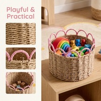Panier de rangement tissé à la main MIXWARES en corde de papier, organisateur écologique pour cosmétiques, bureau et maison