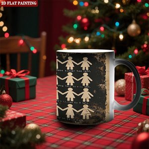 Mug personnalisé imprimé avec motif, noir givré, 11 oz, céramique, tasse vierge sensible à la chaleur - Product Image 2