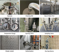 Cuve de Fermentation Conique Pressurisée Isolée 3BBL Unitank en Acier Inoxydable SUS304 avec Enveloppe de Refroidissement au Glycol