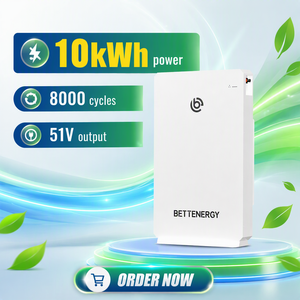 ระบบพลังงานแสงอาทิตย์ไฮบริด Bettenergy แบบติดผนัง แบตเตอรี่ LiFePO4 200Ah 51.2V 10kWh IP54 CAN AC สำหรับใช้ในบ้าน - Product Image 1