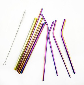 304 de acero inoxidable paja conjunto de grado de alimentos de metal de color de té de leche paja para <span class=keywords><strong>Amazon</strong></span> explosión sección - Product Image 4