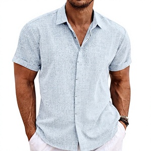 Men's 100% French Linen Breathable Quick Dry Eco-Friendly Casual <b>Shirts</b> Short Sleeve Button <b>Shirt</b> Beach Summer Vacation Fashion - Product Image 6