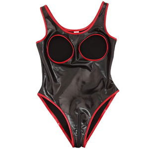 Combinaison sexy en cuir PU sans dos avec fermeture éclair à l'entrejambe, grande taille pour femmes, lingerie, <span class=keywords><strong>catsuit</strong></span> en <span class=keywords><strong>latex</strong></span>, combinaison érotique, costumes - Product Image 2