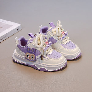 <span class=keywords><strong>Sneakers</strong></span> Casual per Bambini Scarpe Sportive <span class=keywords><strong>Bianche</strong></span> per Ragazzi e Ragazze con Chiusura a Lacci Suola Leggera in PVC per l'Autunno - Product Image 2