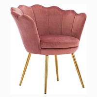 Chaises de salle à manger en velours 2026, chaises d'appoint rembourrées pour salon, chaise de coiffeuse avec pieds en métal doré OEM pour chambre à coucher
