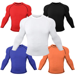 Camisa de Compressão de Manga Longa para Homens MMA BJJ, Peso do Tecido 200g, Gola Alta, Antiderrapante 3D, Secagem Rápida e Respirável para Treinamento de Luta - Product Image 1