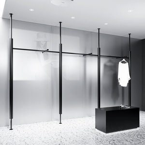 Espositore per Abbigliamento di Lusso in Acciaio Inossidabile, Design Smontabile Salvaspazio, Portatile per Garage e Negozi di Abbigliamento, Nero - Product Image 3