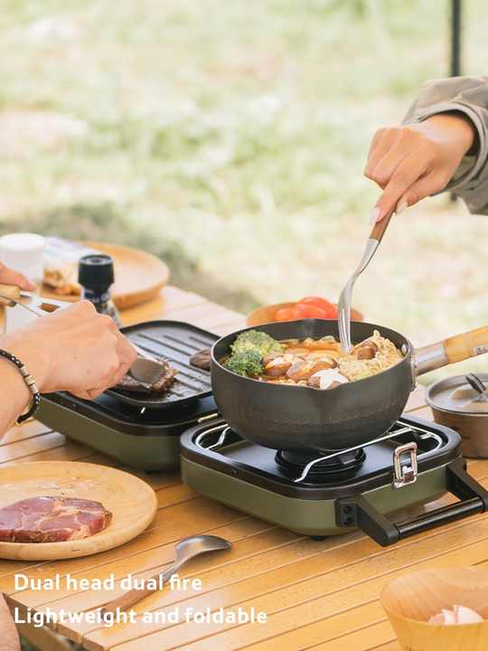 Naturehike マルチフューエル キャンプストーブ ポータブル 2バーナー