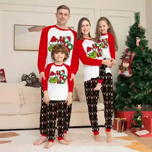 ชุดครอบครัวชุดนอนเด็กลายเอลฟ์คริสต์มาส,ชุดครอบครัวชุดนอนพ่อแม่ชุดนอนเด็กชุดหมีคริสต์มาส