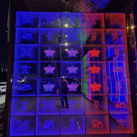 Miroir de bureau 3D LED en plastique Art Déco à installation facile avec interrupteur tactile et couleur de lumière personnalisable pour la décoration de la maison, des fêtes et des mariages