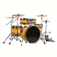 Batterie de percussions acoustiques métalliques professionnelle complète de 5 pièces avec matériel réglable, 5 fûts et 4 cymbales pour la scène et la pratique