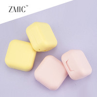 Pot vide carré 5g pour baume à lèvres avec spatule en caoutchouc, pot mat jaune rose pour masque à lèvres, mini-récipient en plastique pour crème contour des yeux pour filles