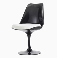 Chaise de salle à manger moderne et minimaliste en plastique avec dossier, confortable, pour la détente, chaise Tulipe imperméable