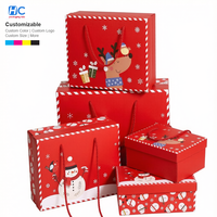 Joyeux Noël, boîte pliante rigide de luxe pour l'emballage de chaussettes et d'écharpes, fermeture magnétique, boîte cadeau en carton avec logo personnalisé, nouveauté