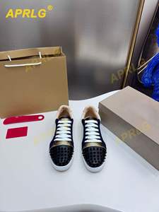 Chaussures de sport en cuir pleine fleur de haute qualité pour hommes, motif clouté rouge, doublure en cuir véritable pour la marche, style Louboutin - Product Image 5