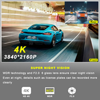 Caméra embarquée 4K+1080P HD 3 pouces pour voiture, double caméra avant et arrière, Wifi, GPS, DVR