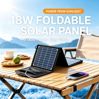 Panneau solaire monocristallin portable et pliable 18W avec surface étanche pour le camping, les camping-cars, les voyages et l'alimentation hors réseau - Vente en gros