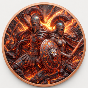 Moneda Espartana <span class=keywords><strong>Griega</strong></span> Antigua de Cobre Puro 999 de 1 oz, con Relieve 3D, Acabado UV Tipo Prueba, Arte de la Civilización Clásica, Artesanía Metálica - Product Image 2