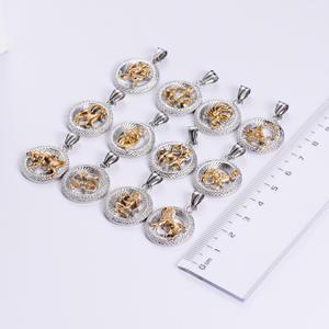 Collier chaîne en or et argent plaqué acier titane et argent Bijoux <span class=keywords><strong>Signe</strong></span> du zodiaque Collier <span class=keywords><strong>pendentif</strong></span> 12 Constellations pour femme <span class=keywords><strong>Pendentif</strong></span> - Product Image 4