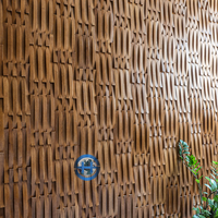 Panneau de mosaïque en bois massif, blocs de bois irréguliers, art mural pour hall d'hôtel, café, mur d'accentuation, revêtement mural intérieur