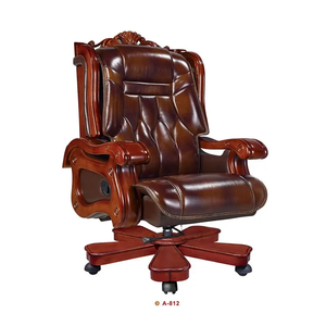 Silla de oficina ergonómica de cuero genuino de alta calidad de lujo moderna-Asiento ejecutivo reclinable giratorio ajustable - Product Image 4