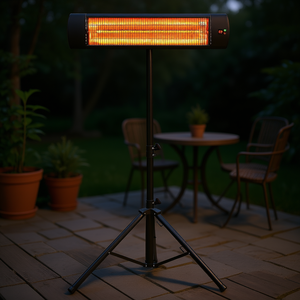 Stufa Elettrica a Infrarossi 1500W con Schermo LED e Telecomando, Riscaldatore da Esterno per Patio, Design Moderno Verticale Rettangolare in Acciaio - Product Image 2