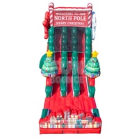 Toboggan gonflable sportif de 18 pieds avec double glissière et supports pour lumières, en PVC, facile à installer