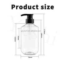 Bouteilles distributrices Boston en PET de 500 ml, vides, transparentes, pour shampoing, après-shampoing, lotion corporelle, avec pompe noire pour hôtel