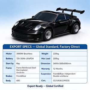 โกคาร์ทดริฟท์ไฟฟ้าสไตล์ GT3 ราคาสุดคุ้ม 72V 80 กม./ชม. รุ่นเรโทรสำหรับผู้ใหญ่ ระยะทางวิ่ง 100 กม. จากโรงงานโดยตรง OEM - Product Image 3