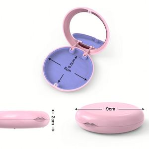 Portable Clear <b>Retainer</b> <b>Case</b> with Mirror, Round Orthodontic Aligner Denture Storage Box for Travel Promotional Gifts - Product Image 4