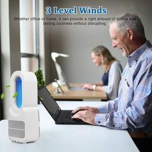 Ventilateur de bureau portable USB sans pales <span class=keywords><strong>Feigo</strong></span>, best-seller, avec lumière LED 5 couleurs, batterie 2200 mAh pour la maison, le bureau, la voiture, le camping-car - Product Image 6