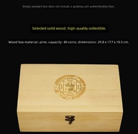 Boîte de rangement pour pièces de monnaie en bois massif avec 40 compartiments pour capsules de pièces, collection et présentation