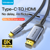 Cable Mindpure USB C a HDMI 4K 60Hz, Adaptador Tipo C a HDMI Compatible con Thunderbolt para MacBook, Laptop, Teléfono, TV