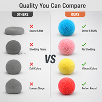 Pompons en fil acrylique de couleur personnalisée en gros, faits à la main, moelleux, pour l'artisanat DIY, décoration de Noël, directement de l'usine