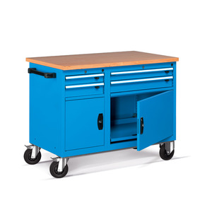 Fami Mobile Workbench With 30 Mm Multiplex Top 4 <b>Drawers</b> 1227X700X915 Mm Dark Grey Ral7000 <b>Tool</b> Cabinet - Product Image 1