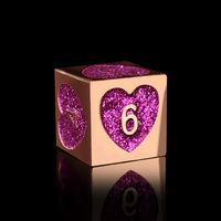 Ensemble de dés en métal rose en forme de cœur personnalisé en gros, ensemble de dés polyédriques pour les jeux de rôle D&D Dungeons and Dragons