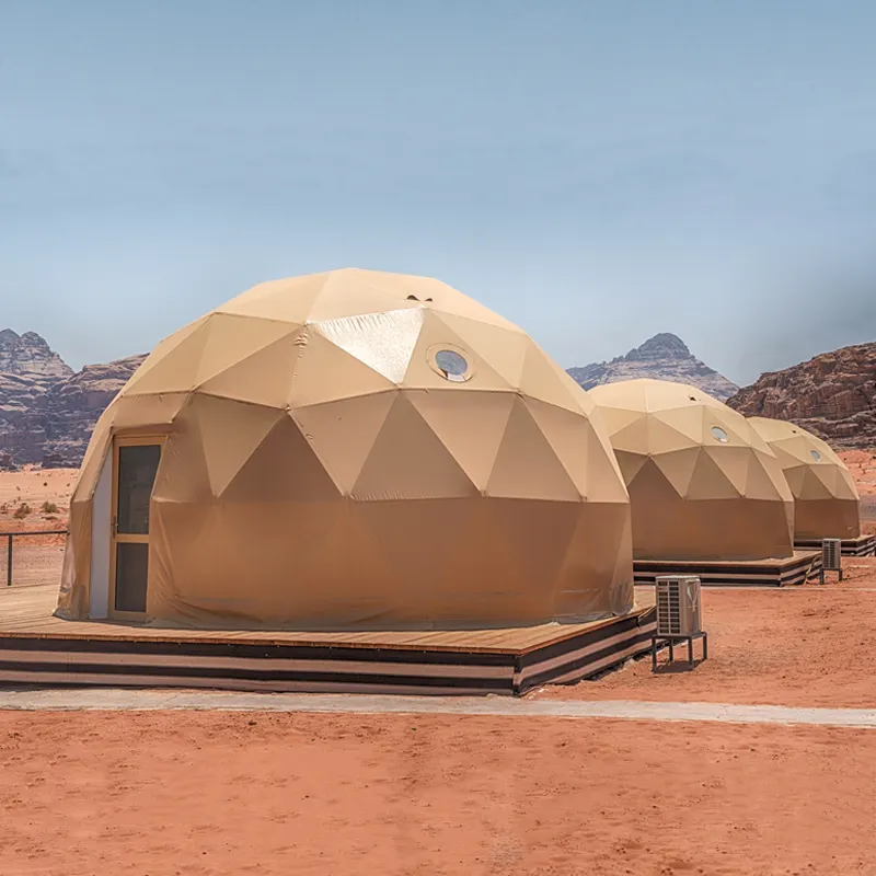 טרומי שקוף 4m-40m PVC כדור עגול יוקרה גלמפינג מדברית גיאודזית איגלו כיפת אוהל בית עם וילונות חדר אמבטיה