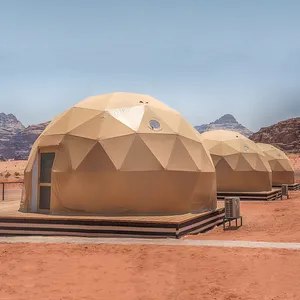 luxury geodesic dome glamping tent Suppliers-บ้าน Prefab หรูหราโปร่งใสแกลมปิ้งโดมโดมรอบเต็นท์ในทะเลทราย