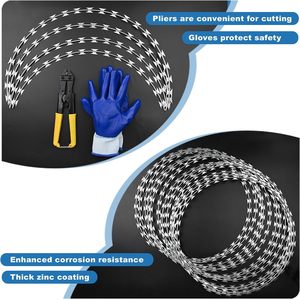 Alambre de Púas Finerelprot en Rollo de 296 pies, Acero Inoxidable Galvanizado, Alambre de Seguridad con Púas para Cercas y Protección - Product Image 3